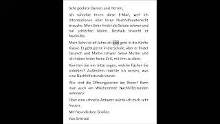 DTZ A2/B1 | Briefe schreiben | Nachhilfeunterricht für Ihren Sohn