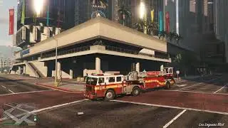 GTA V - FDLC Hook & Ladder Truck (Tiller Truck) early testing gameplay 2