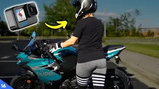 Kawasaki Ninja 400 and Suzuki GSXR 600 in 4K with the NEW GoPro Hero10 Black! (2021)