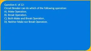 MCQ ON CIRCUIT BREAKER