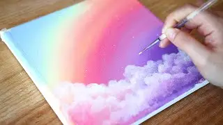 Dreamy Day 🌈Rainbow Sky & Clouds | Step by step Acrylic Painting 