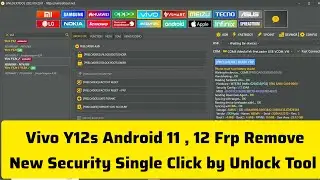 Vivo Y12s Android 11,12 Frp Remove New Security Single Click by Unlock Tool