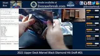 2021 Upper Deck Marvel Black Diamond 5 Box Case Hit Draft #01 5 17 2021