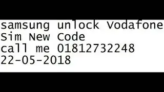 samsung Vodafone Unlock Sim New Code