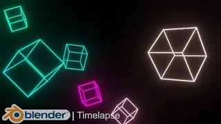 Random Cube Lights Timelapse | Blender 2.8
