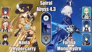 [NEW ABYSS 4.3] C0 Navia Hypercarry And C0 Furina Mono Hydro SPIRAL ABYSS 4.3 - Genshin impact