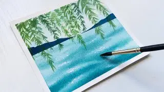 Watercolor Painting for Beginners / Lake Scenery / Step by Step Tutorial