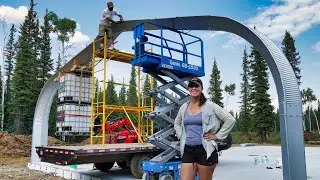 Raising the Quonset Hut Arches for Our Off Grid Workshop