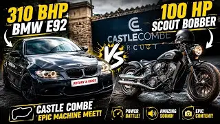 Exploring Castle Combe: Indian Scout Bobber Meets BMW E92