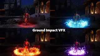 Unreal Engine Marketplace Ground Impact VFX Asset Pack / VRhinoFX