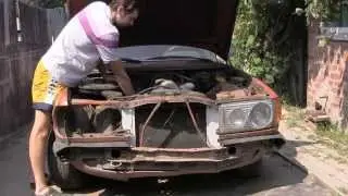 Восстанавливаем Mercedes w123 230E видео 3, снятие фары и передних крыльев Car Tuning Mercedes 123