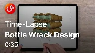 3D CAD on Mobile - Bottle Wrack Design using uMake