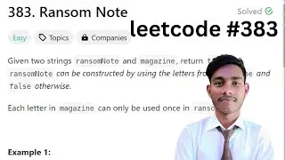383. Ransom Note || Strings || HashMap || Tc 0(m+r) || leetCode 383 || java