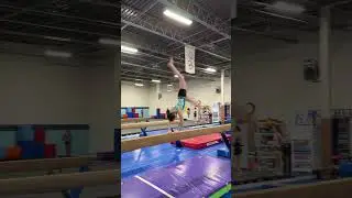 Triple Series Dismount for Beatrice 😎 #gymnast #gymnasticslife #level6gymnast #beamdismount