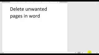 Microsoft Word | delete unwanted page in word | Remove blank page in Word document