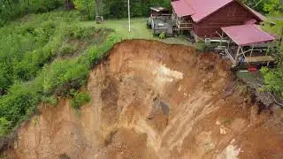 April 13 ,2020 updated drone video of the landslide on Glendale road. Hardin County TN