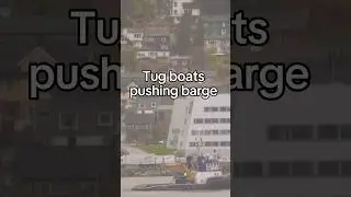 Big barge pushed by tugboats. #ships #4k #shorts #vessel #sony #sigma