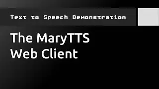 (TTS Demonstration) The MaryTTS Web Client (Online Demo)