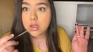 ASMR / Applying Every Lip Gloss I Own (mouth sounds, face touching, smooching, kissing)