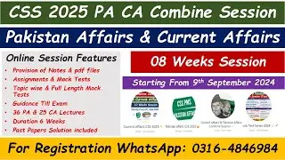Current Affairs and Pakistan Affairs Combine Session | CSS | PMS | FPSC | 2025