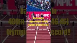 Rai Benjamin Men’s 400m Hurdles 2024 U.S. Olympic Trials Record! #trackandfield #athletics #hurdles