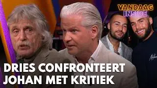 Dries Roelvink confronteert Johan Derksen met kritiek op zoons Dave en Donny Roelvink