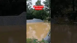বন্যার পানিতে তলিয়ে গেছে ঘরবাড়ি #flood #bangladesh