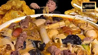 Ma La Tang mukbang in the recording studio, but now with commentary and kua ba rou