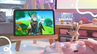 🍃 playing genshin on a chilly late afternoon | 1hr of gameplay ambience (jp dub, ipad mini) ✩