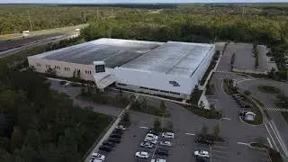 Drone footage of Advent Health Center Ice