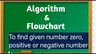 Algorithm to find given number given number zero, positive or negative number. Draw flowchart for it