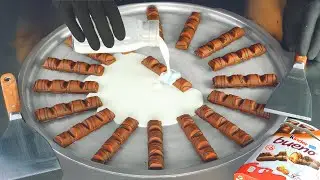 Massive Kinder Bueno Ice Cream Rolls | ASMR