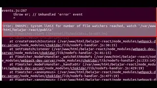 System Limit for Number of File Watchers Reached | ReactJs | Solved