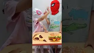 Pizza Vs Hamburger 🍕🍔#short #shorts #ytshort #spiderman