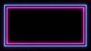 Rectangle Double Lines Neony Light Glowing Border Frame Template After Effects VFX LOOP VIDEO