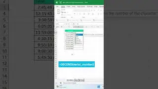 SECOND() Function in Excel !  