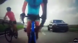 Idiot Texas driver plows over two bicycle riders!