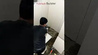 Bathroom floor tile fitting technique | #floortile #tilework #constructionskill #shortsfeed