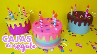 haz una caja de REGALO en forma de PASTEL  con una caja de CEREAL