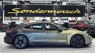 Porsche Taycan Turbo S Celestial Jade Sonderwunsch With Special Pigmented Paint