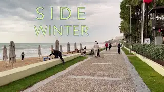 SIDE WINTER PROMENADE & Beach walk 🇹🇷 TÜRKIYE #turkey #side #beach