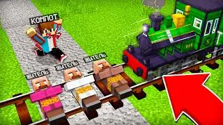 КАК МНЕ СПАСТИ ЖИТЕЛЕЙ ОТ ПОЕЗДА В МАЙНКРАФТ | Компот Minecraft