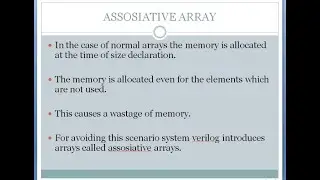 ASSOSIATIVE ARRAYS IN SYSTEM VERILOG
