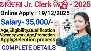 ଆସିଗଲା Junior Clerk ନିଯୁକ୍ତି - 2025 ll Job Profile & Promotion Details ll Clerk post OSSC CGL 2025