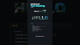 Text masking using css #shorts  #css #html #javascript #react #reactjs