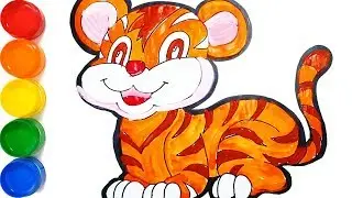 Coloring And Drawing Tiger Learn Colors With Wild Zoo Animals #Drawing #Colouring