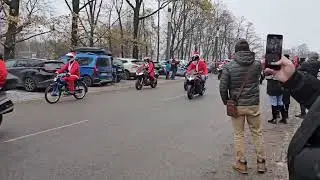 Moto Mikolaj Warszawa очень крутые мотоциклы Санта-Клаусы на мото