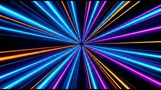 Neon Light Streaks Hyper-lapse Tunnel | Free VFX Asset