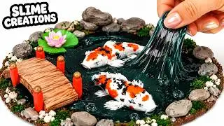 Miniature Slime Koi Fish Pond | Satisfying Slime Craft ASMR