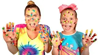 Toys and Sweets gets stuck on Mom's face - Eva Fox Show